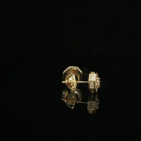 Dazzling Diamond Octagon Stud Earrings | 8mm | VVS