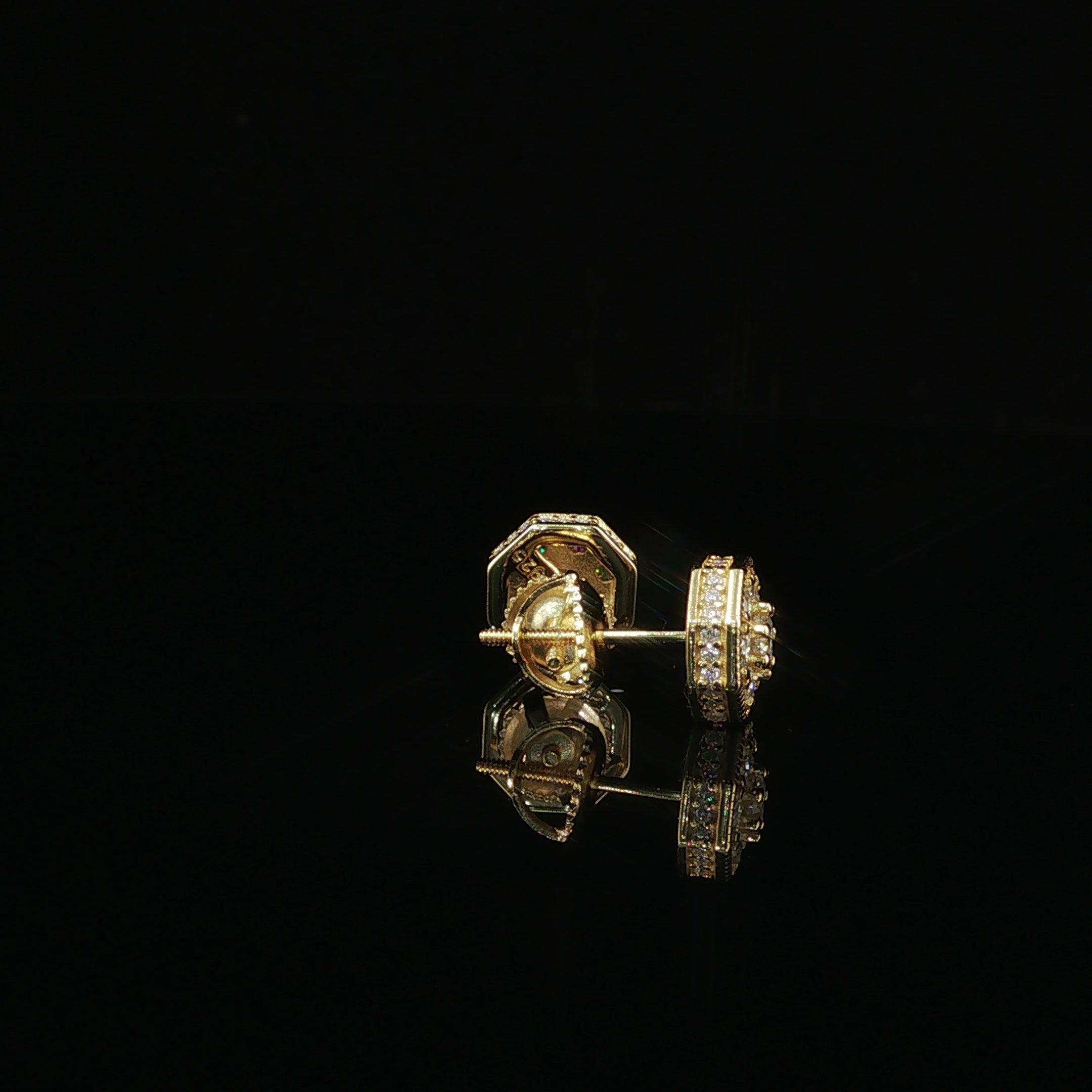 Dazzling Diamond Octagon Stud Earrings | 8mm | VVS
