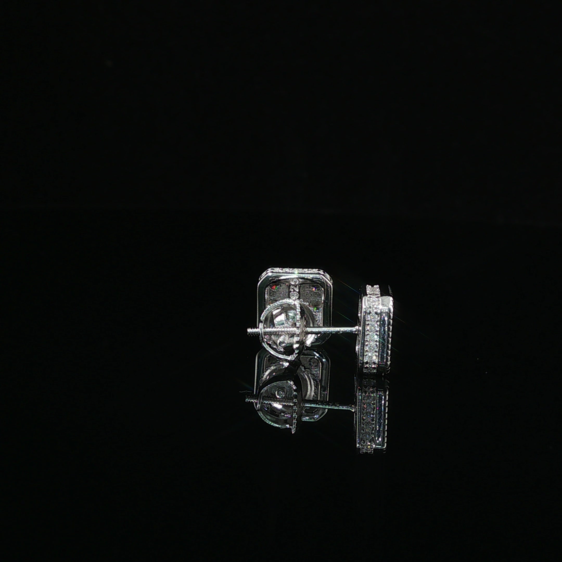 Iced Out Square Cluster Stud Earrings | 8mm | VVS