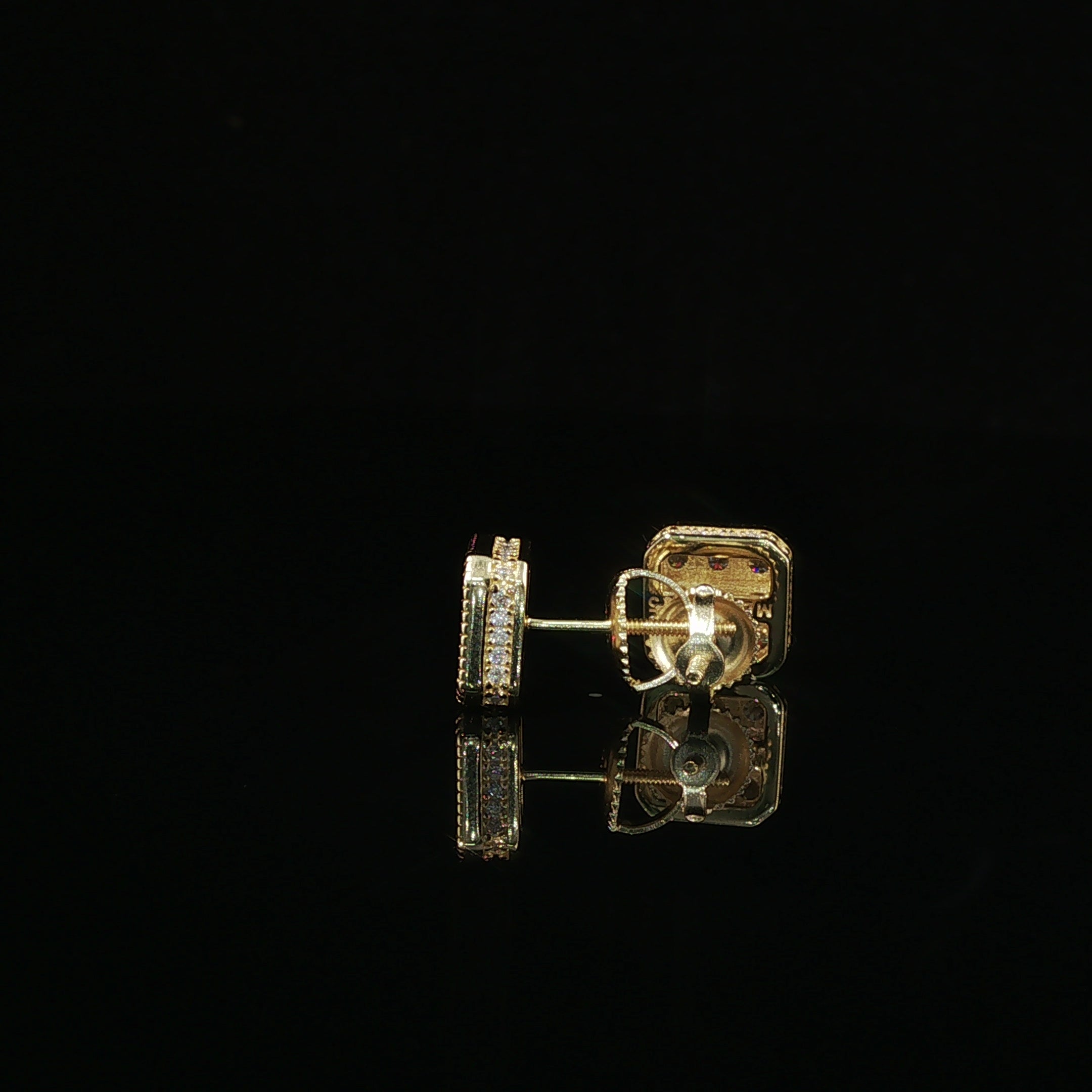 Iced Out Square Cluster Stud Earrings | 8mm | VVS