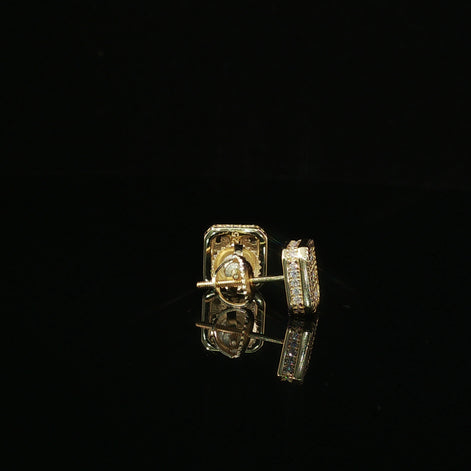 Iced Out Square Cluster Stud Earrings | 8mm | VVS