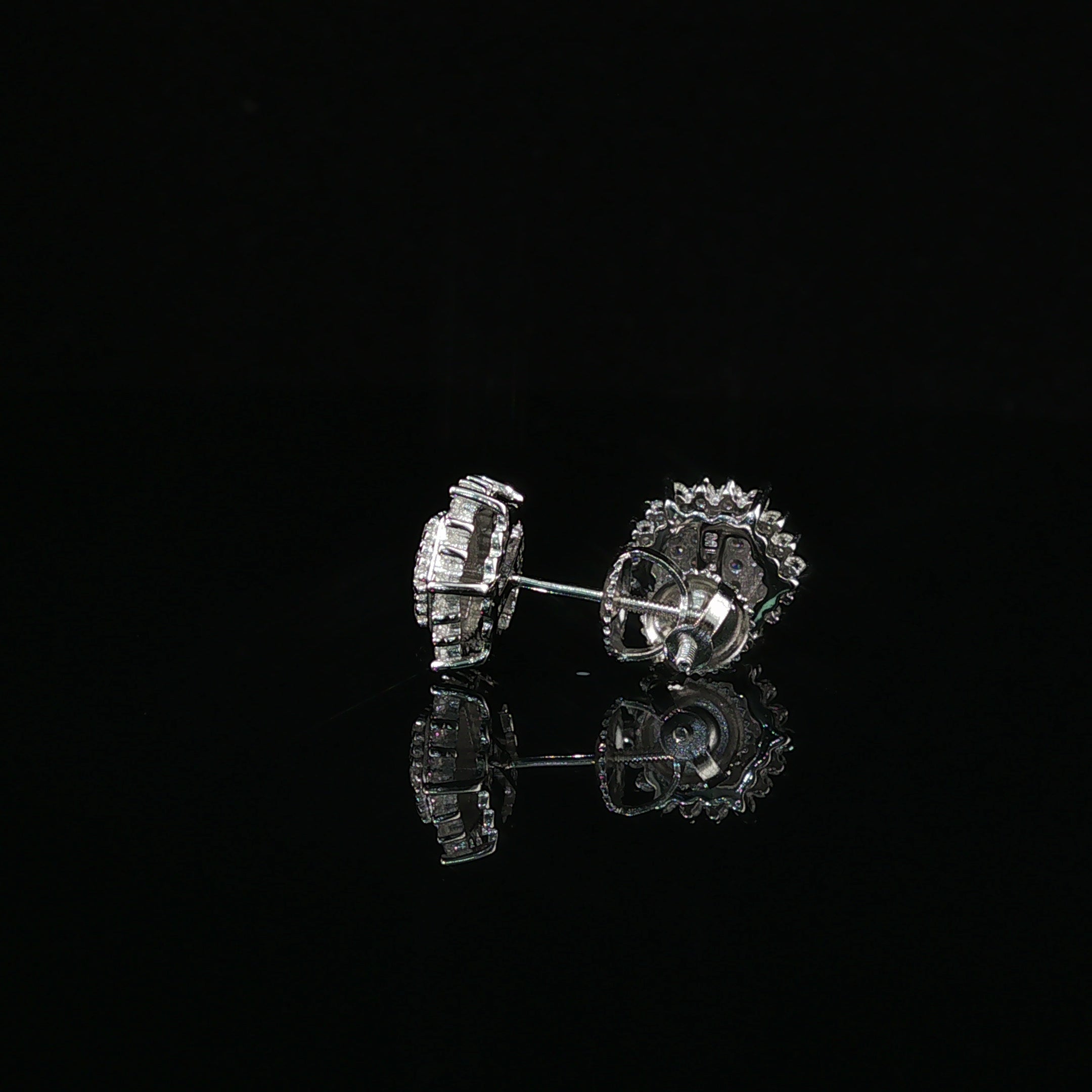 Dazzling Diamond Hexagon Cluster Stud Earrings | 10mm | VVS