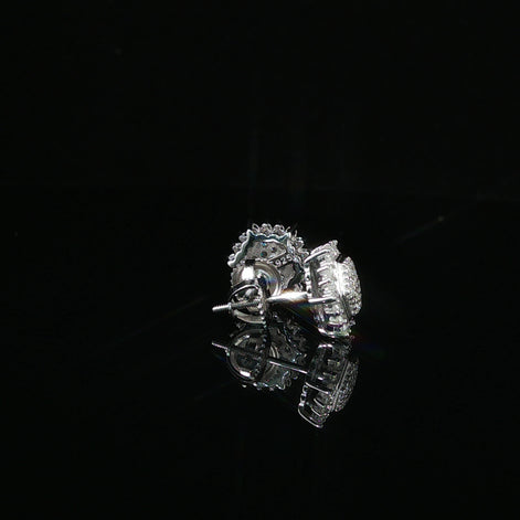 Dazzling Diamond Hexagon Cluster Stud Earrings | 10mm | VVS