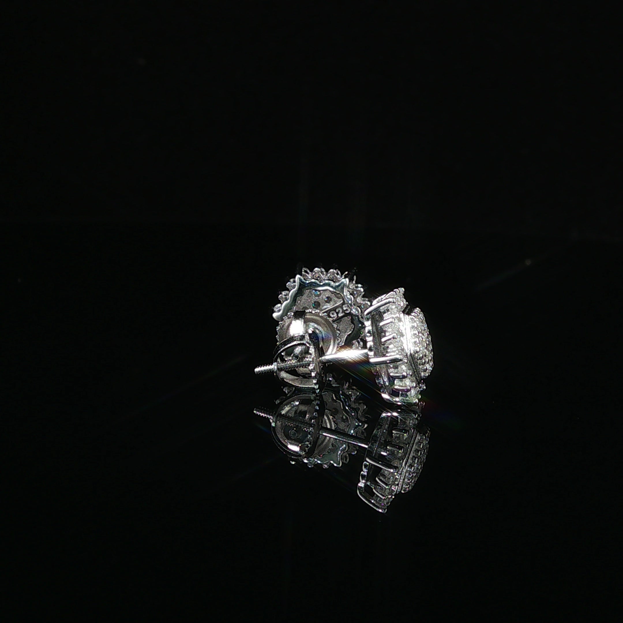 Dazzling Diamond Hexagon Cluster Stud Earrings | 10mm | VVS