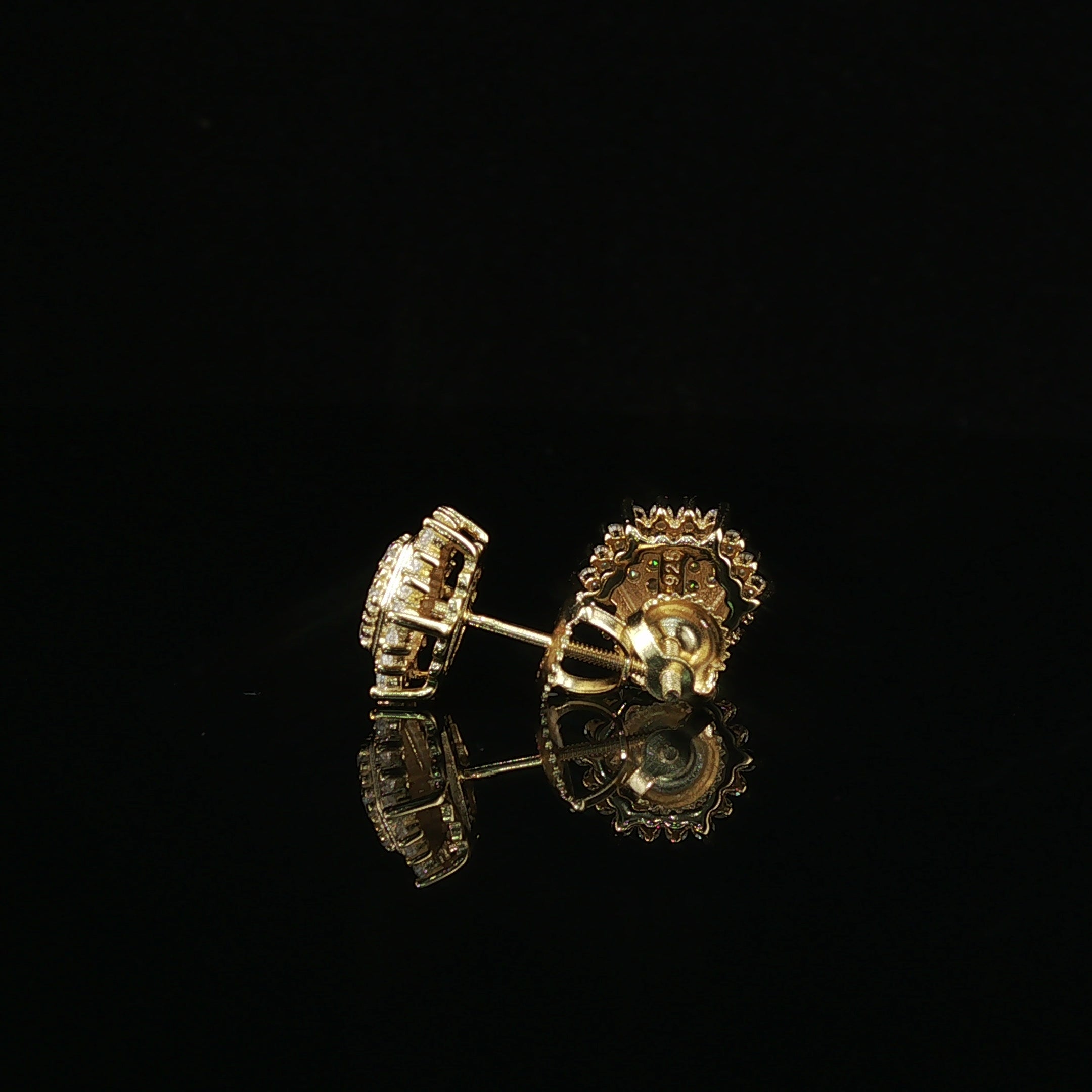 Dazzling Diamond Hexagon Cluster Stud Earrings | 10mm | VVS