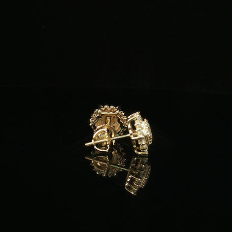 Dazzling Diamond Hexagon Cluster Stud Earrings | 10mm | VVS