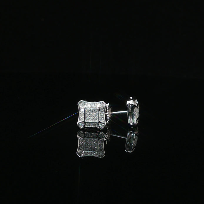 Dazzling Diamond Pave Square Stud Earrings | 8mm | VVS