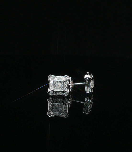 Dazzling Diamond Pave Square Stud Earrings | 8mm | VVS