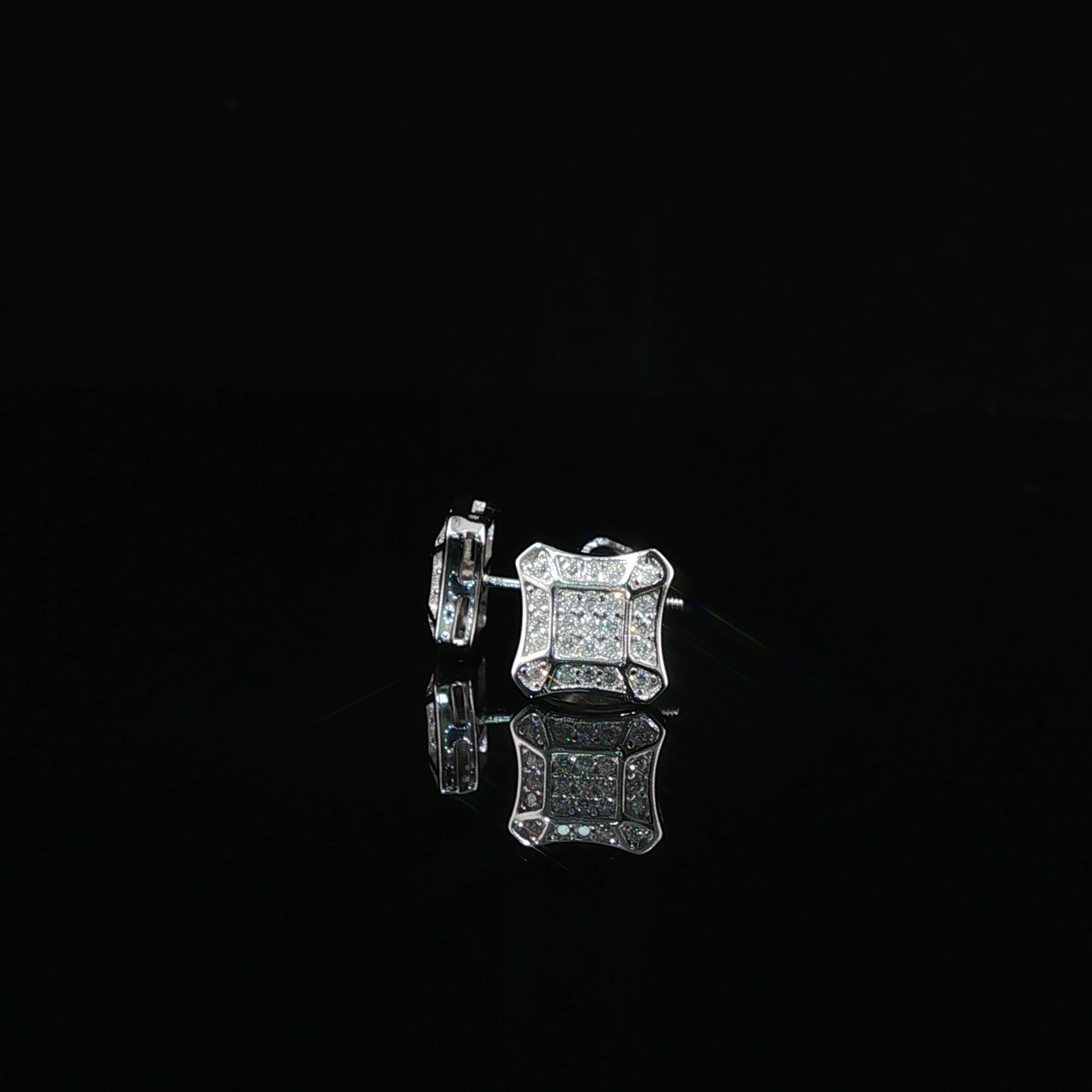 Dazzling Diamond Pave Square Stud Earrings | 8mm | VVS