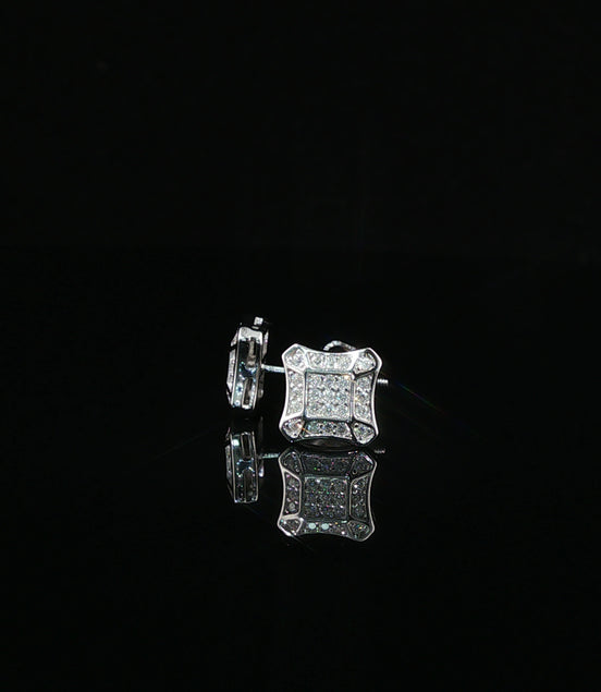 Dazzling Diamond Pave Square Stud Earrings | 8mm | VVS