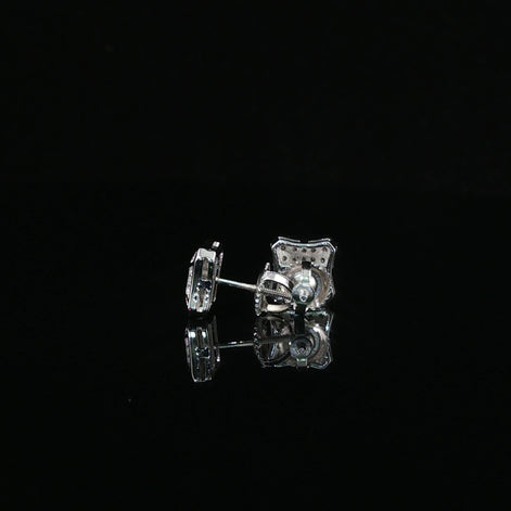 Dazzling Diamond Pave Square Stud Earrings | 8mm | VVS