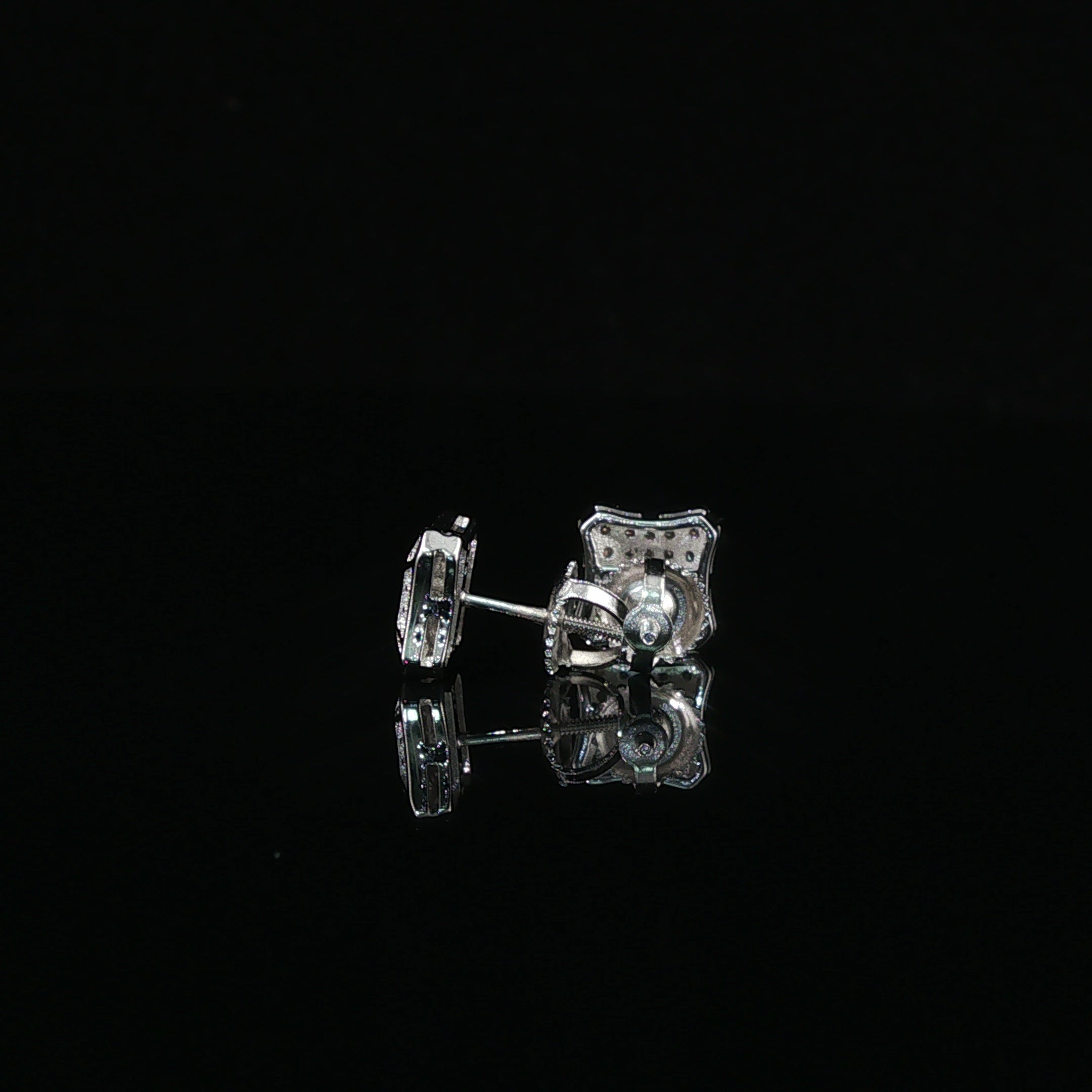 Dazzling Diamond Pave Square Stud Earrings | 8mm | VVS