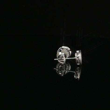 Iced Out Micro Pave Round Stud Earrings | 8mm | VVS