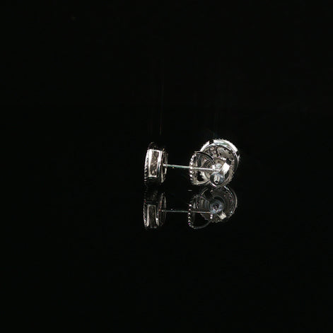 Iced Out Micro Pave Round Stud Earrings | 8mm | VVS