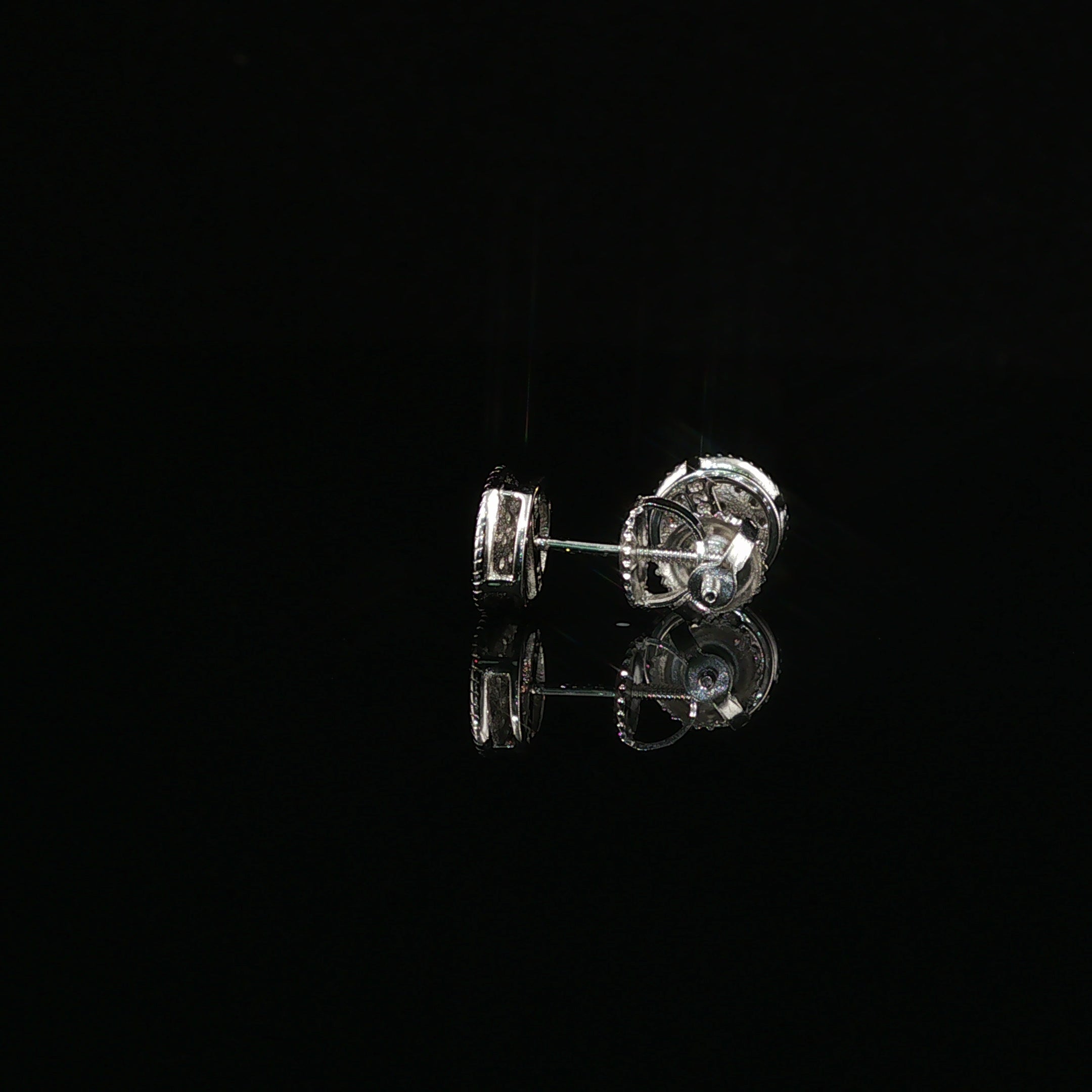 Iced Out Micro Pave Round Stud Earrings | 8mm | VVS