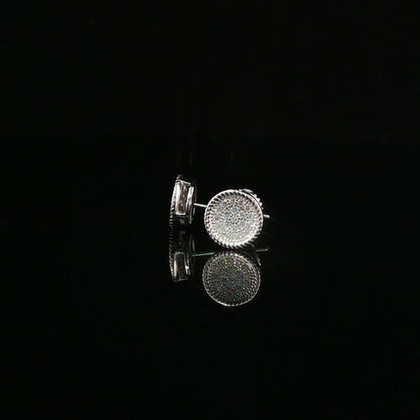 Iced Out Micro Pave Round Stud Earrings | 8mm | VVS