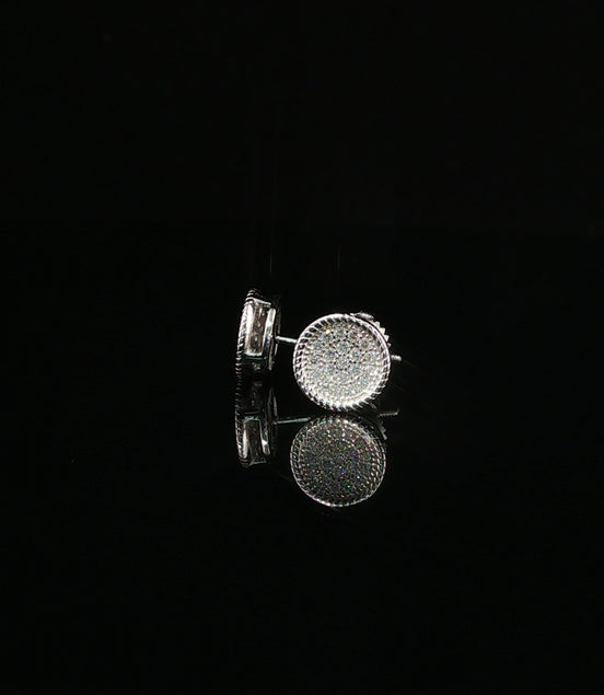 Iced Out Micro Pave Round Stud Earrings | 8mm | VVS