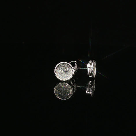Iced Out Micro Pave Round Stud Earrings | 8mm | VVS