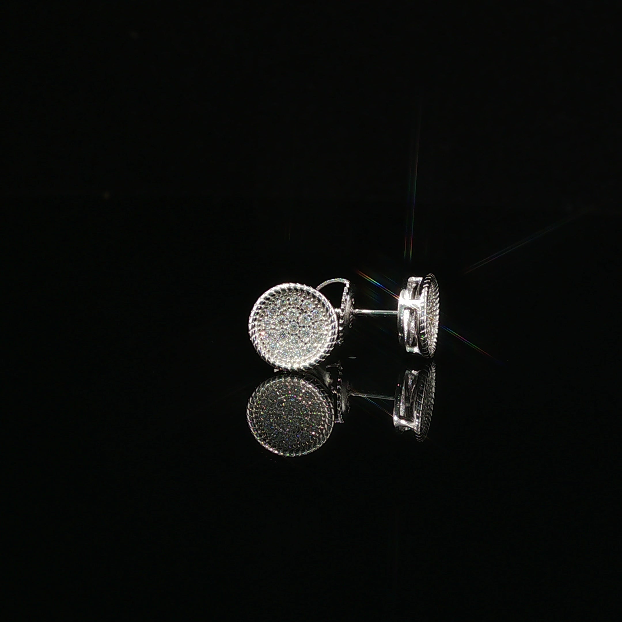 Iced Out Micro Pave Round Stud Earrings | 8mm | VVS