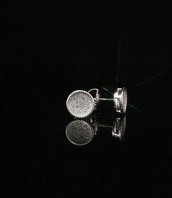 Iced Out Micro Pave Round Stud Earrings | 8mm | VVS