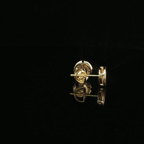 Iced Out Micro Pave Round Stud Earrings | 8mm | VVS