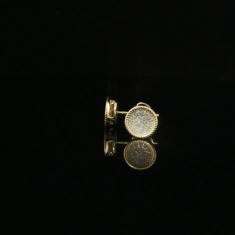 Iced Out Micro Pave Round Stud Earrings | 8mm | VVS