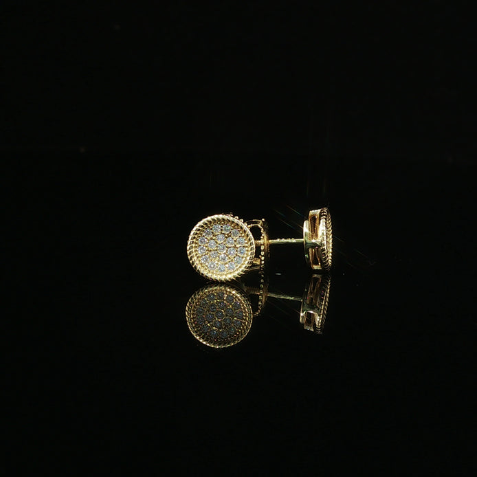 Iced Out Micro Pave Round Stud Earrings | 8mm | VVS
