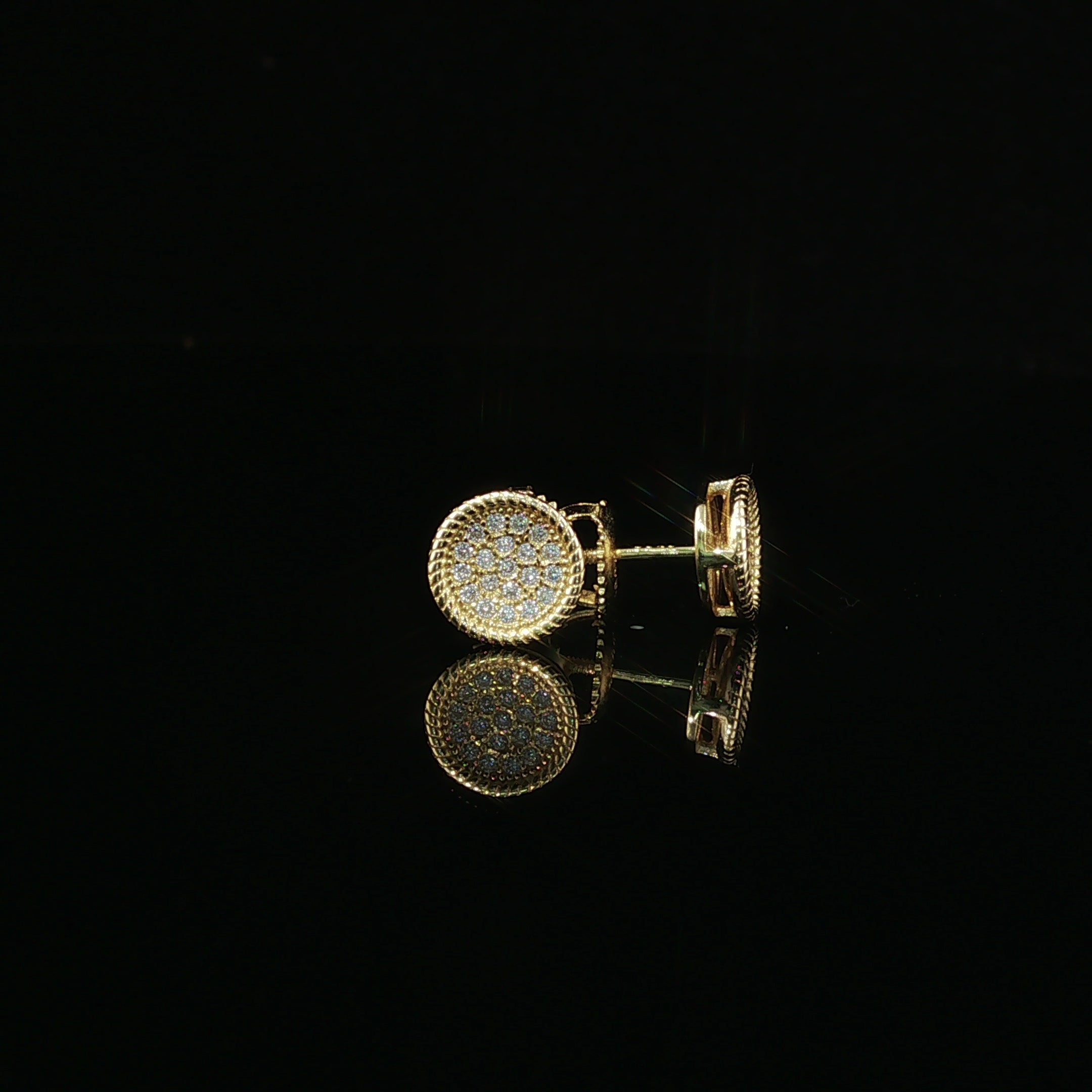 Iced Out Micro Pave Round Stud Earrings | 8mm | VVS