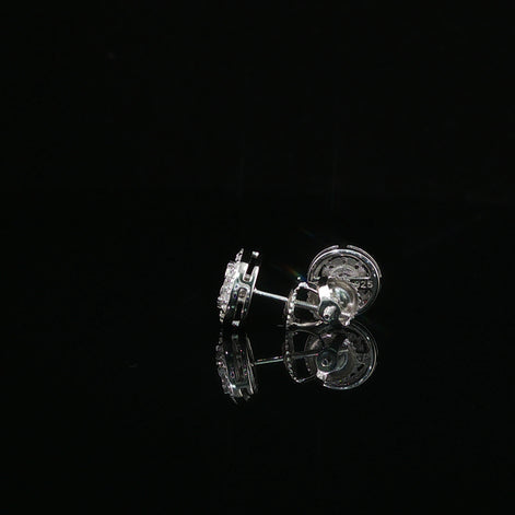 Dazzling Diamond Halo Stud Earrings | 9mm | VVS