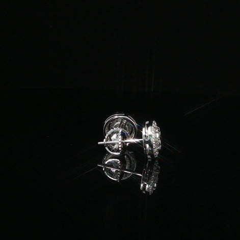 Dazzling Diamond Halo Stud Earrings | 9mm | VVS
