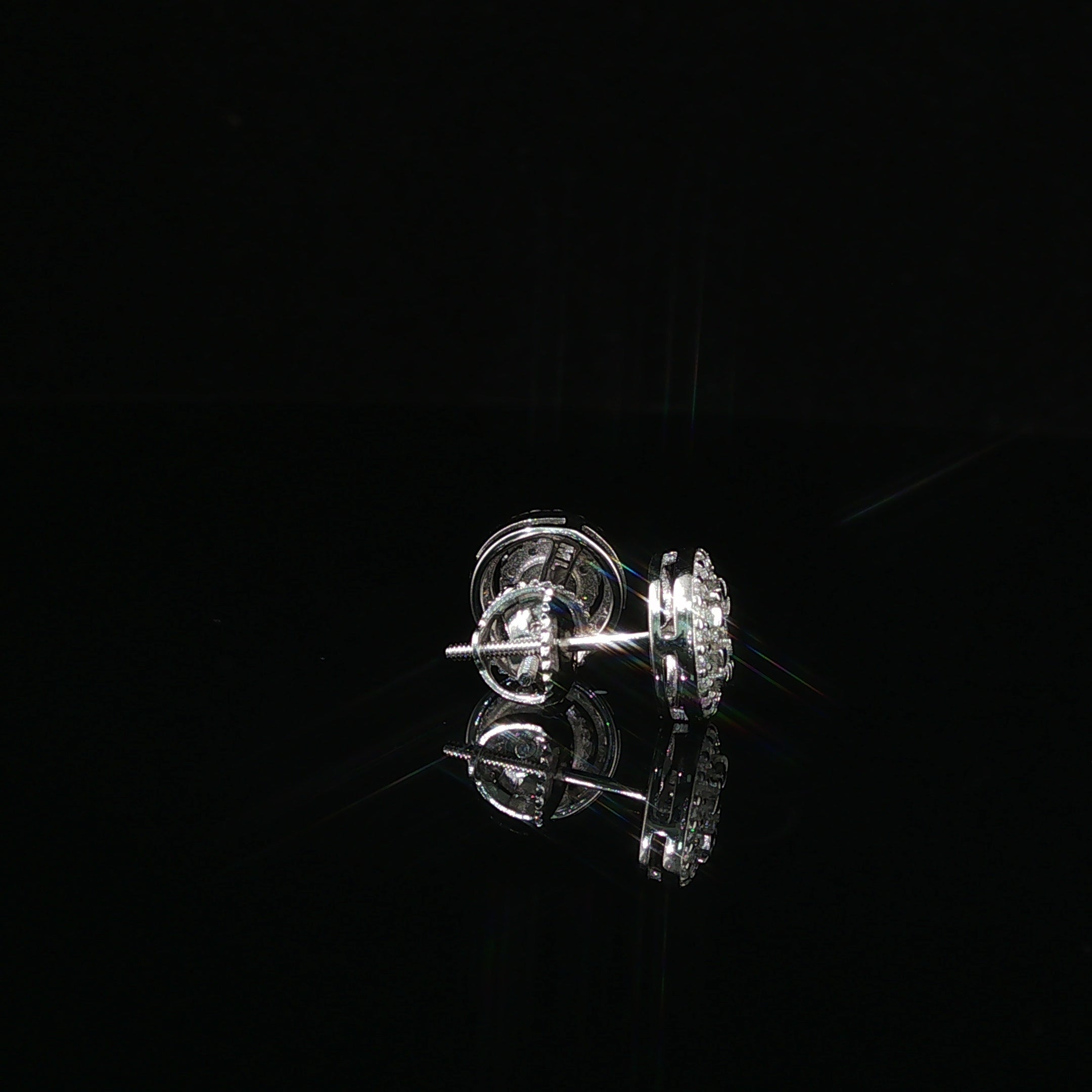 Dazzling Diamond Halo Stud Earrings | 9mm | VVS