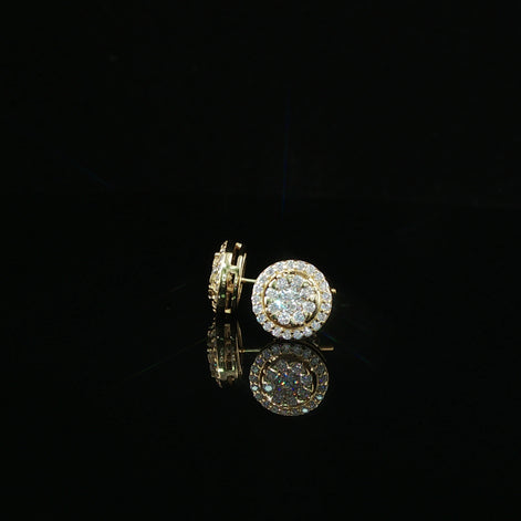 Dazzling Diamond Halo Stud Earrings | 9mm | VVS