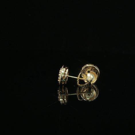 Dazzling Diamond Halo Stud Earrings | 9mm | VVS