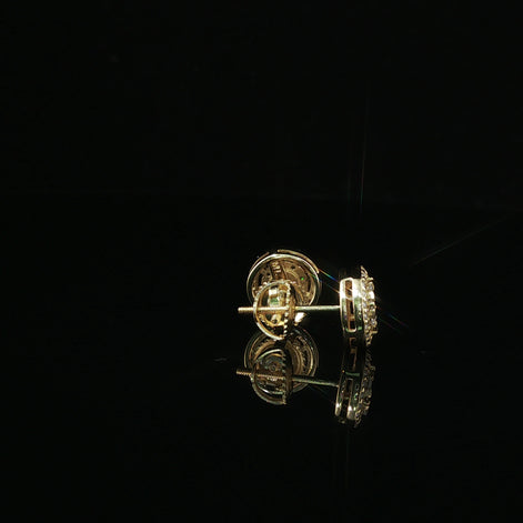 Dazzling Diamond Halo Stud Earrings | 9mm | VVS