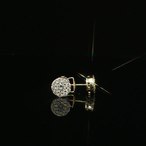 Brilliant Diamond Cluster Stud Earrings | 8mm | VVS