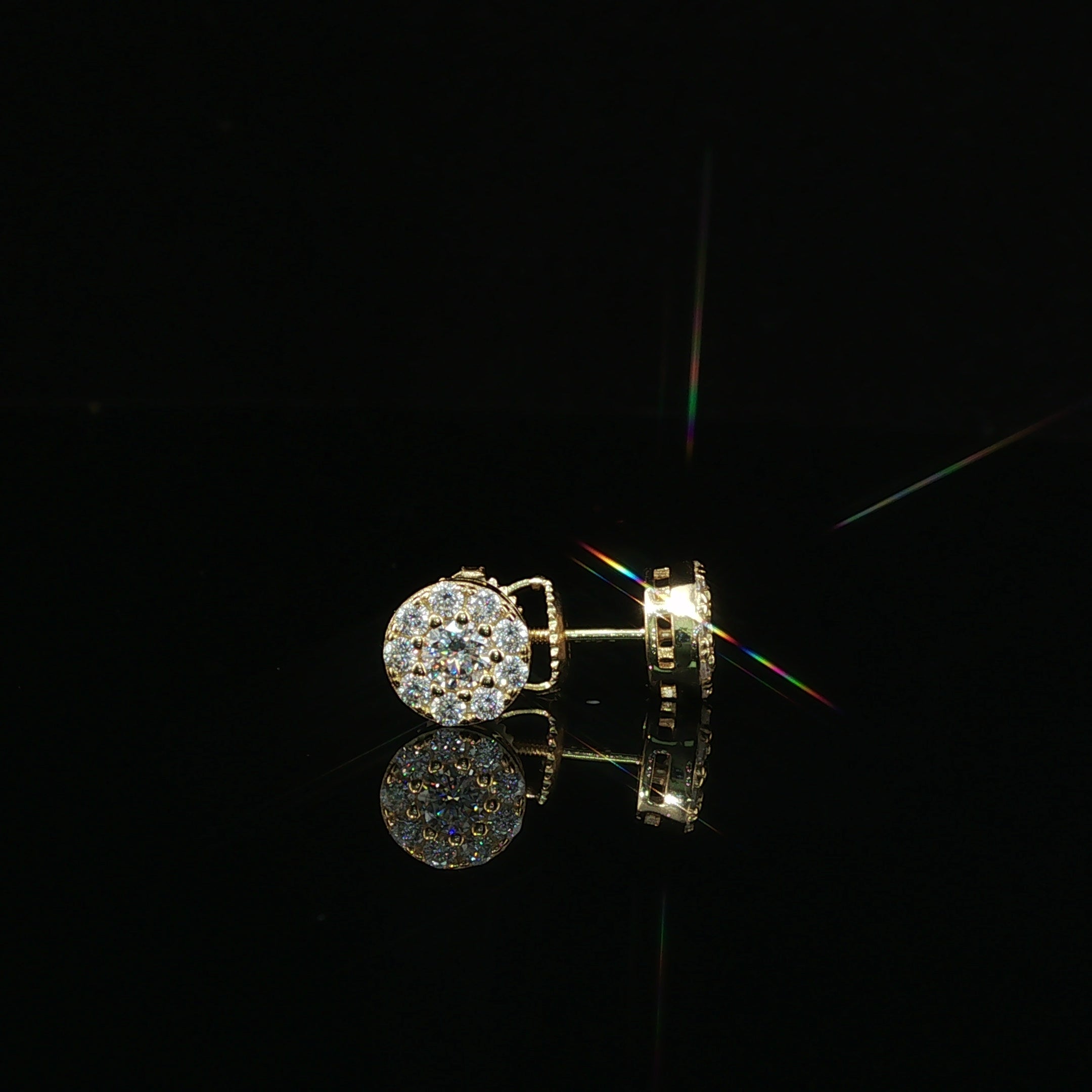 Brilliant Diamond Cluster Stud Earrings | 8mm | VVS