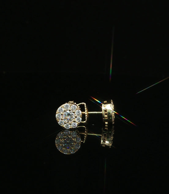 Brilliant Diamond Cluster Stud Earrings | 8mm | VVS