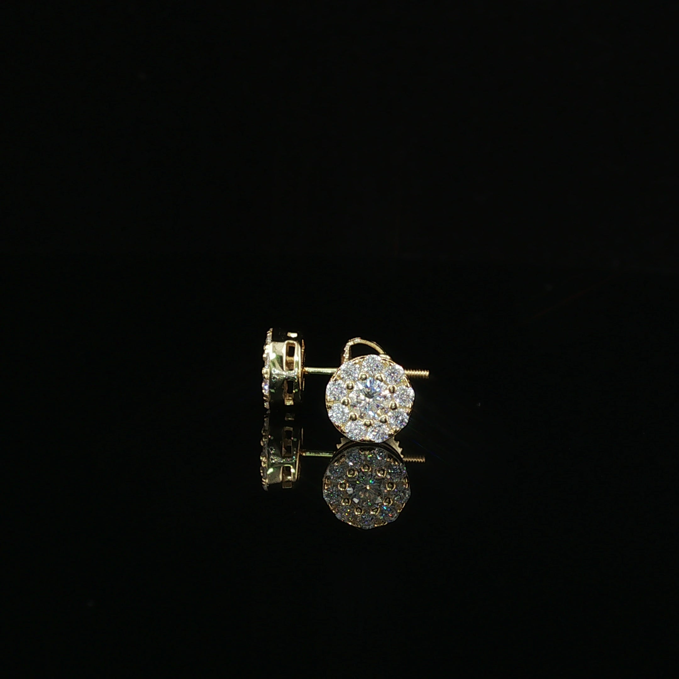 Brilliant Diamond Cluster Stud Earrings | 8mm | VVS