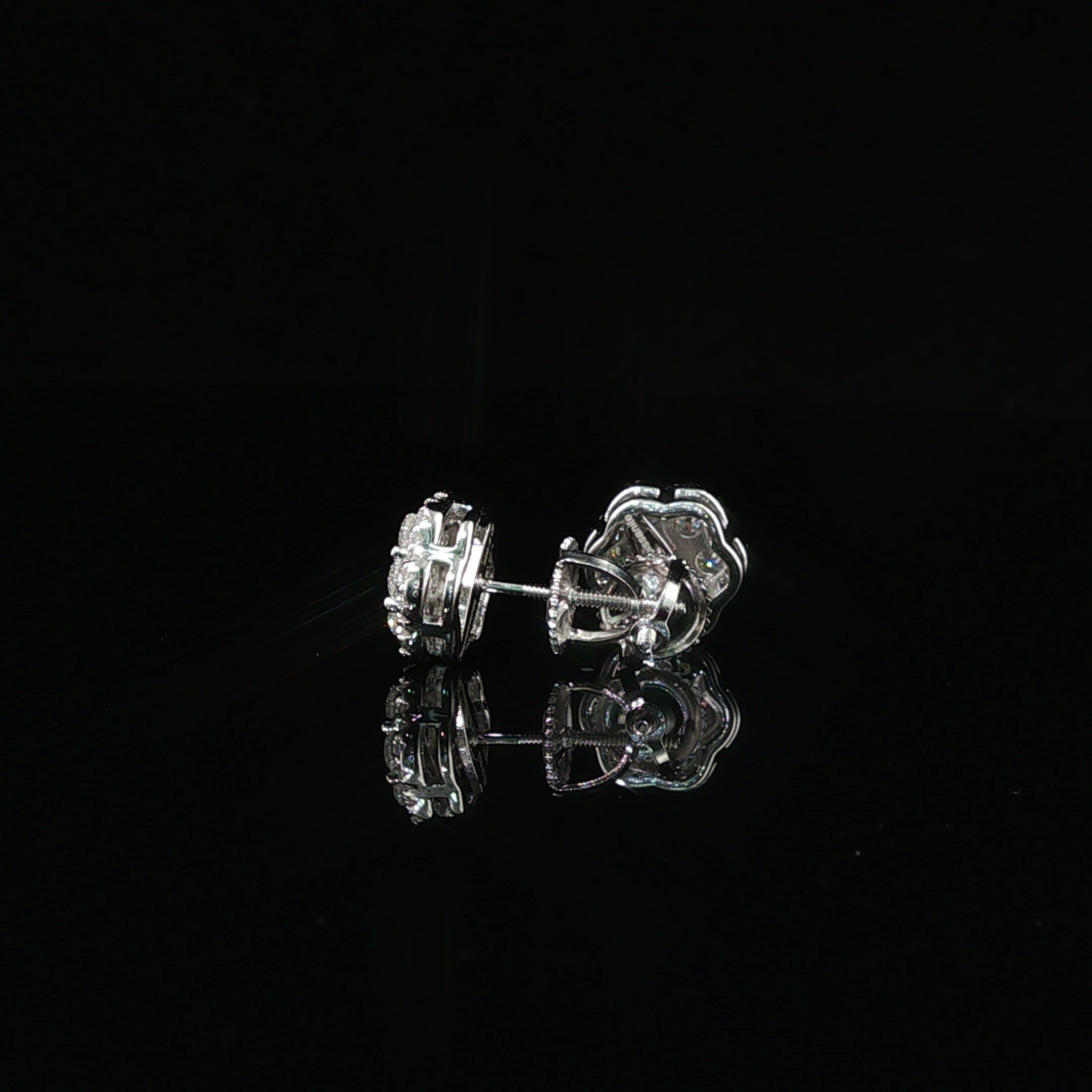 Dazzling Diamond Flower Cluster Stud Earrings | 0.88ct VVS | 9mm
