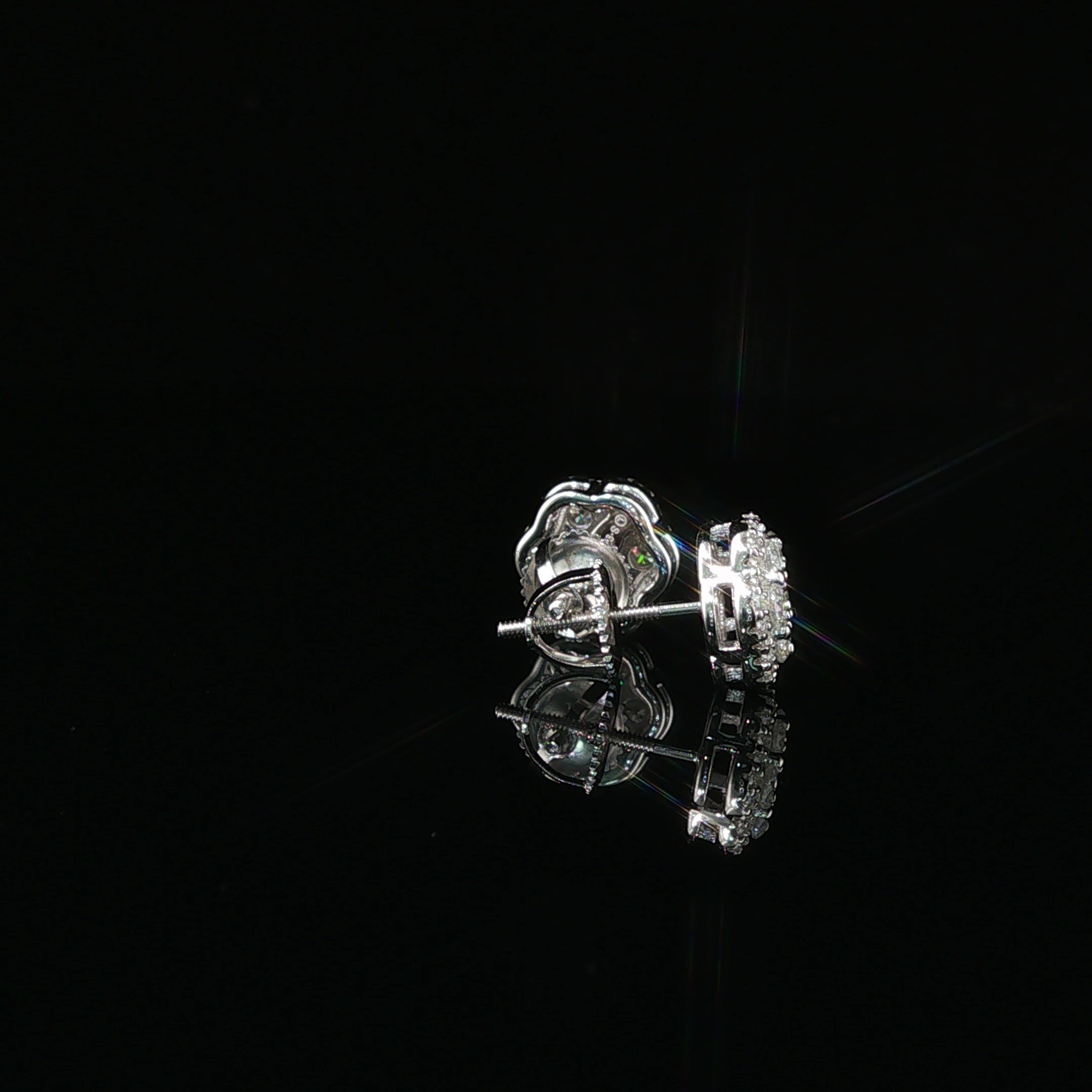 Dazzling Diamond Flower Cluster Stud Earrings | 0.88ct VVS | 9mm