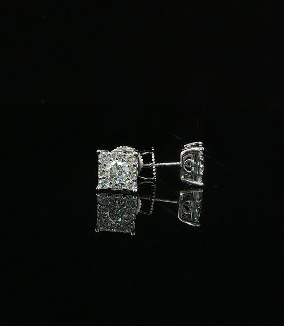 Iced Out Cushion Cut Studs Earrings | 0.86ct | 7mm | VVS