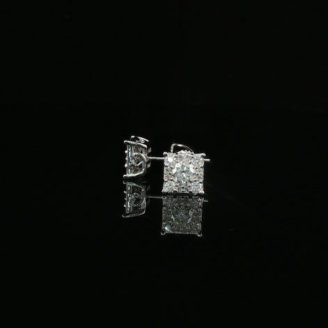 Iced Out Cushion Cut Studs Earrings | 0.86ct | 7mm | VVS