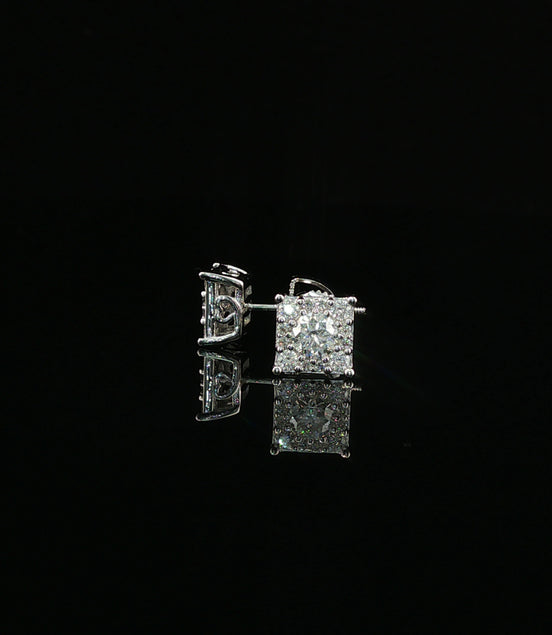 Iced Out Cushion Cut Studs Earrings | 0.86ct | 7mm | VVS