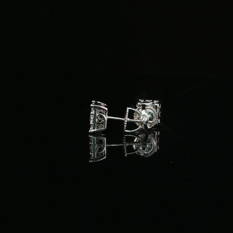 Iced Out Cushion Cut Studs Earrings | 0.86ct | 7mm | VVS