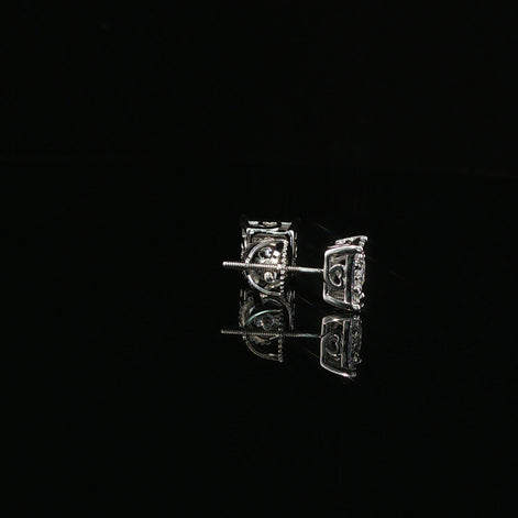 Iced Out Cushion Cut Studs Earrings | 0.86ct | 7mm | VVS