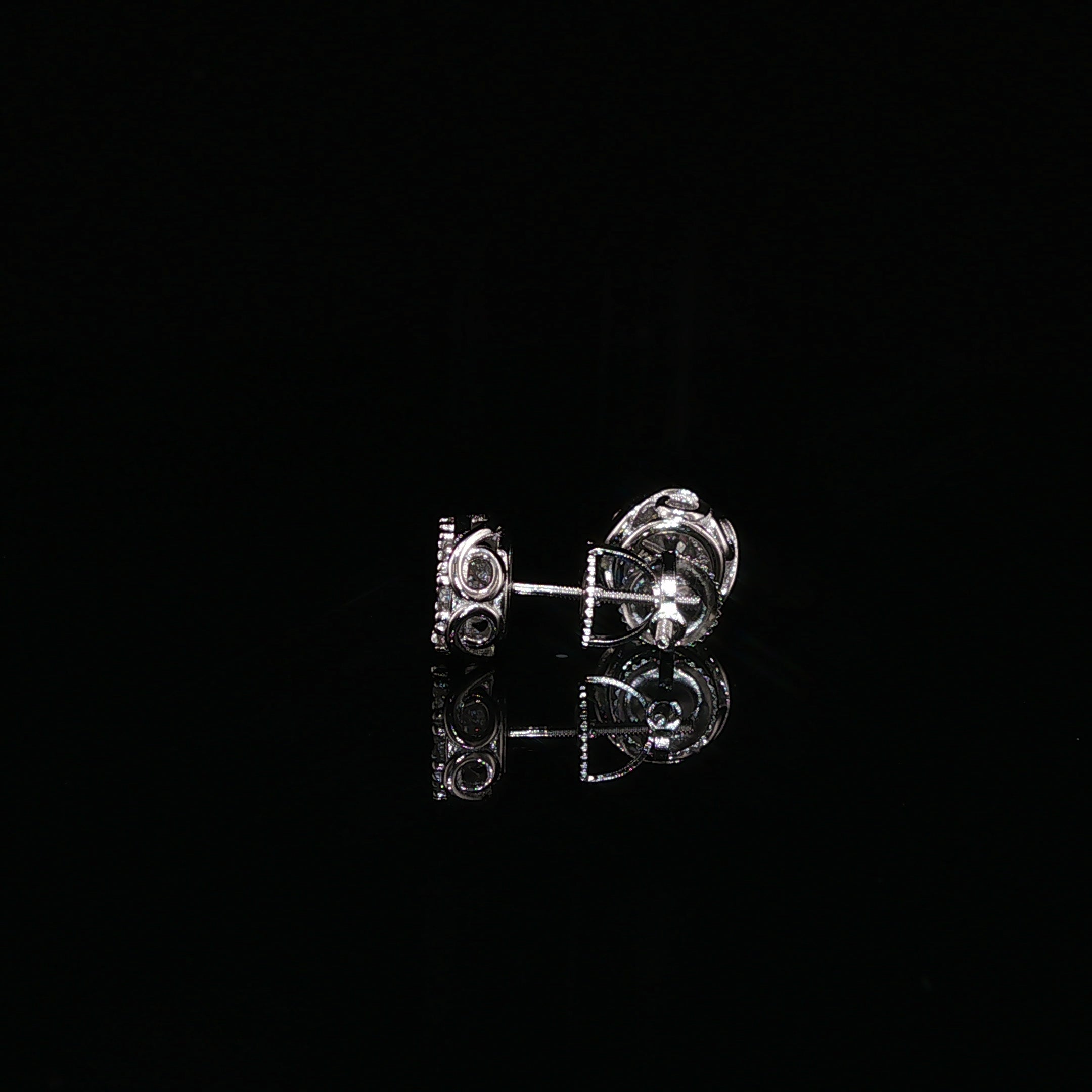 Round Halo Cluster Moissanite Stud Earrings 1.14 Ctw | 925 Sterling Silver