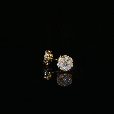 Round Halo Cluster Moissanite Stud Earrings 1.14 Ctw | 925 Sterling Silver
