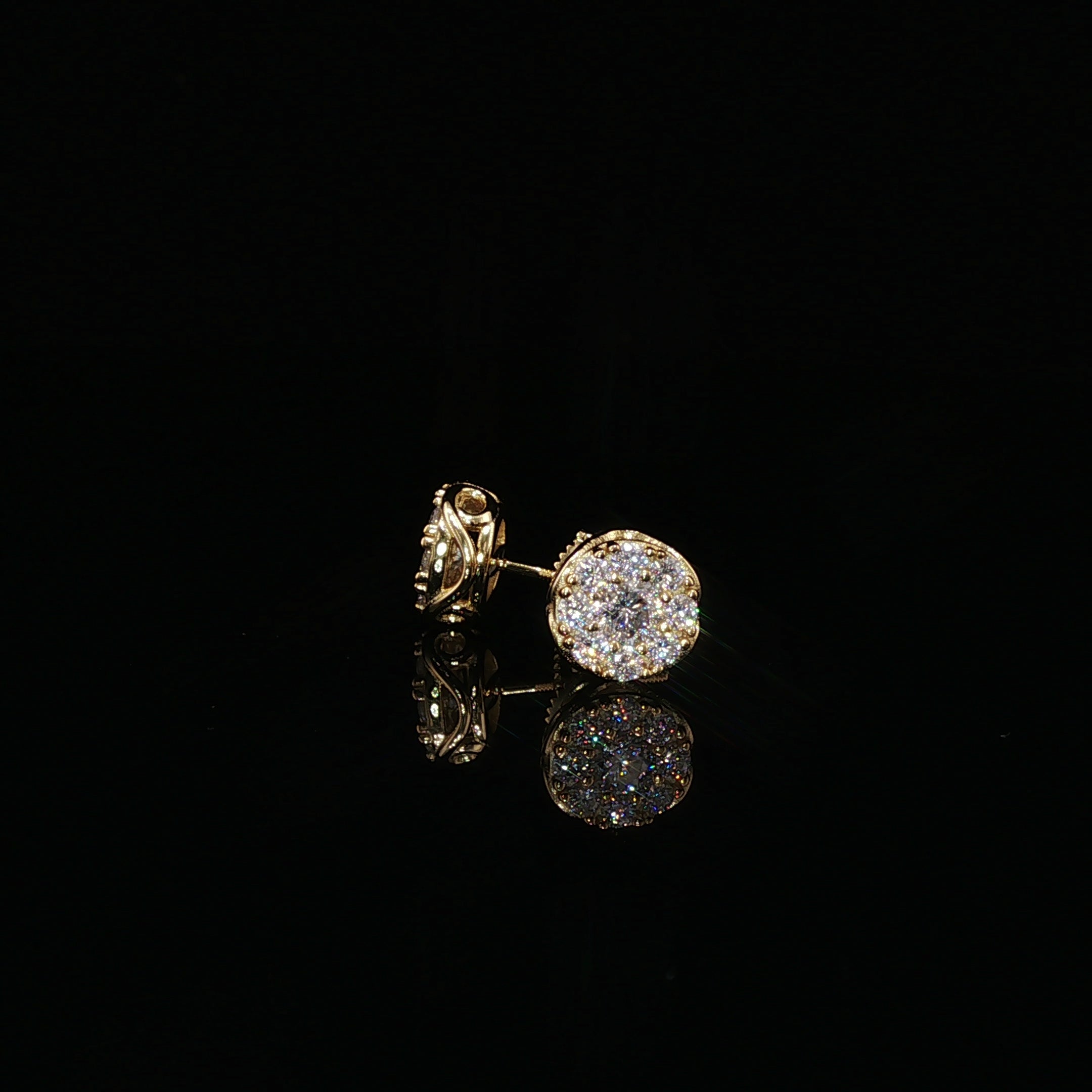 Round Halo Cluster Moissanite Stud Earrings 1.14 Ctw | 925 Sterling Silver