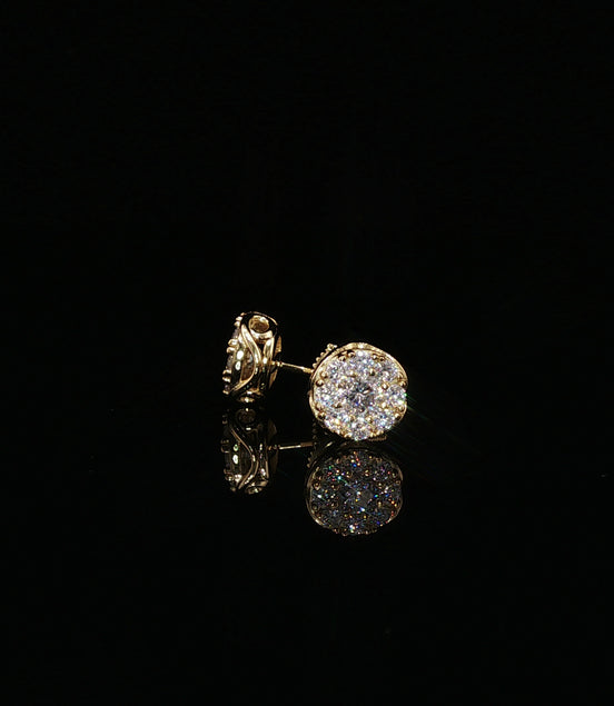 Round Halo Cluster Moissanite Stud Earrings 1.14 Ctw | 925 Sterling Silver