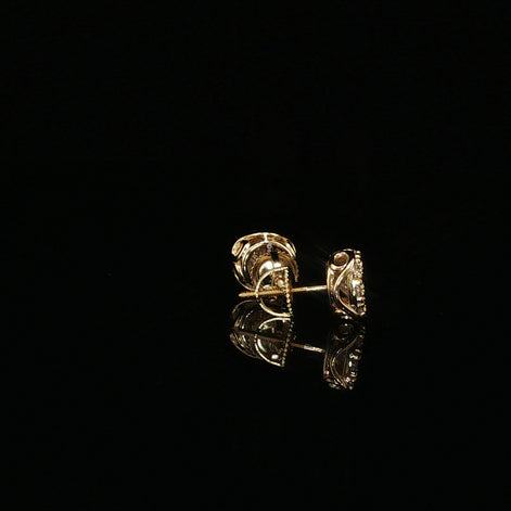 Round Halo Cluster Moissanite Stud Earrings 1.14 Ctw | 925 Sterling Silver